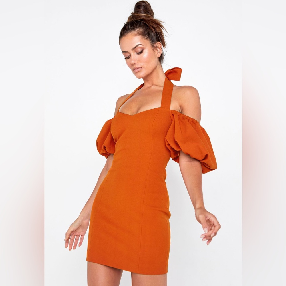 Orange Halter Dress by Mossman!